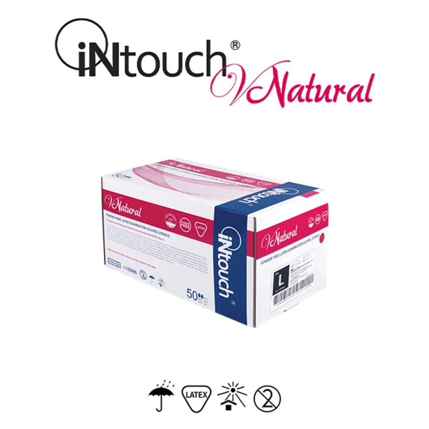 iNtouch V Natural Sterile Powder Free Latex Examination Glove (6.8g/1pair)