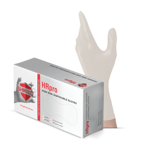 SHIRUDO HRpro High Risk Natural White Latex Disposable Glove (8.0g/100pcs)