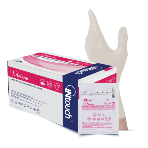 iNtouch V Natural Sterile Powder Free Latex Examination Glove (6.8g/1pair)