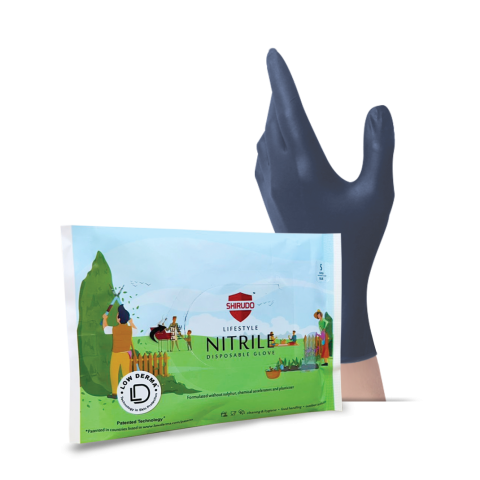 [Convenience Pack] SHIRUDO LifeStyle Series Nitrile Disposable Glove, BerryBlue – LOW DERMA (3.2g/10pcs)
